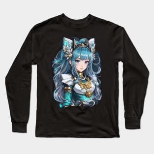 Mystical Creatures of Cetus: Enthralling AI Anime Character Art Long Sleeve T-Shirt